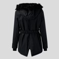 thumbnail image 5 of Womens Winter Coats Women Plus Size Daily Winter Coat Lapel Collar Long Sleeve Jacket Vintage Thicken Coat Jacket Warm Hooded Thick Padded Outerwear Coats for Women Black XXXXXL, 5 of 5