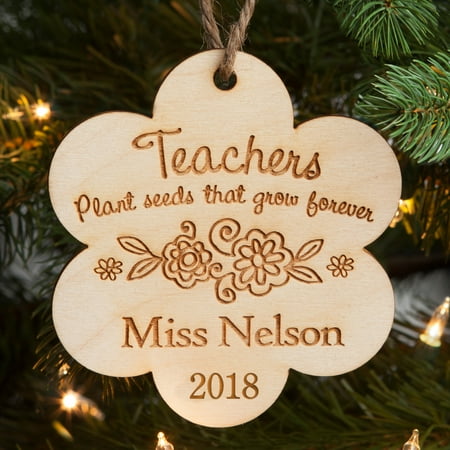 The Christmas Plant Personalized Teachers Christmas Wood Christmas Ornament - Teachers Plant the Seeds ()