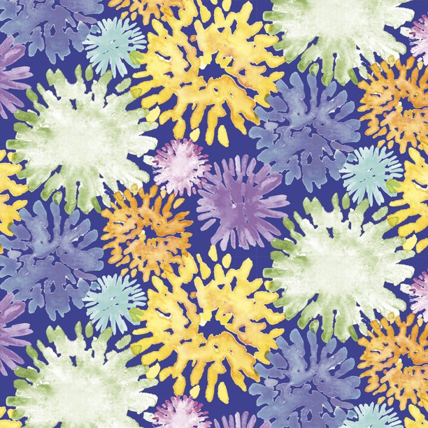 David Textiles 44" Cotton Harmony Bloom Fabric By the Yard, Blue