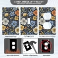 thumbnail image 3 of Yayeee Blank Wall Plate Cover 1-Gang 4.5"x2.7" Home Unused Decorative Outlet, Navy Floral Pattern, 3 of 7