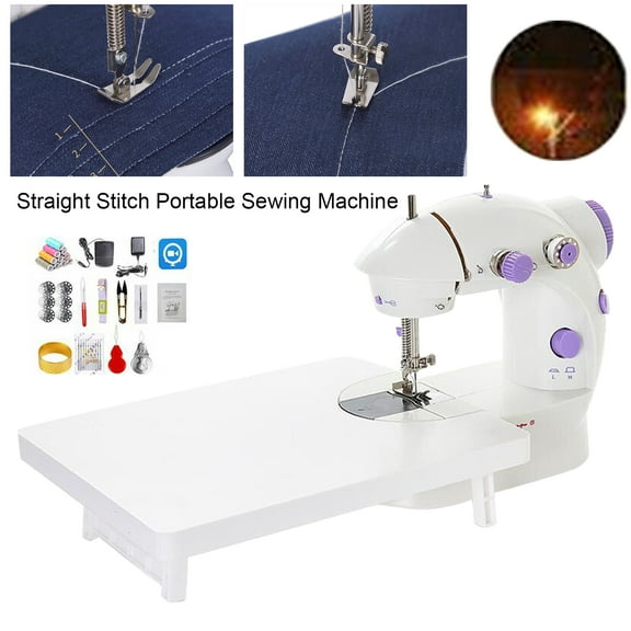FOULEZRE Mini Portable Sewing Machine with Light Thread Cutter Two Speeds Small Household Sewing Machine Set for Beginners Kids