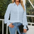 thumbnail image 5 of Ketyyh-chn99 Button Down Shirts for Women 3/4 Sleeve Shirts for Women Tunic Tops 2024 Light Blue,M, 5 of 5