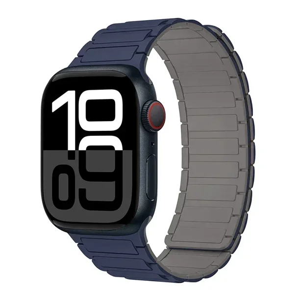 Correa magnética para Apple Watch Band 45mm 42 mm 40mm 46mm 41mm 44mm 38 pulsera de silicona iWatch Series 8 6 7 Se 9 10 Ultra 2 49mm