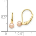 thumbnail image 3 of Finest Gold 14K Yellow Gold Madi K 4-5 mm Pink Round Freshwater Cultured Pearl Leverback Earrings, 3 of 3