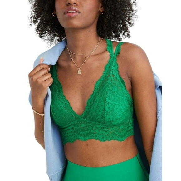 Bralette Aerie Original Encaje Total Verde Mediana