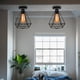 thumbnail image 3 of Lámpara colgante de techo industrial con jaula de metal y diamantes, estilo retro, para sala de estar, dormitorio, decoración del hogar y la cocina (negro) |UHOH, 3 of 5
