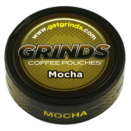 Grinds Coffee Pouches - 3 Cans - Mocha - Tobacco Free, Nicotine Free Healthy (Shark Tank Best Pitches Grinds Coffee Pouches)