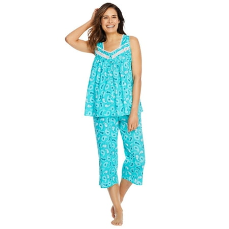 

Only Necessities Women s Plus Size Sleeveless Pj Capri Set