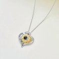 thumbnail image 3 of SOULMEET 925 Sterling Silver I Love You 100 Languages Necklace I Love You Forever Infinity Heart Mom Sunflower Projection Pendant Necklace for Women Mother's Day Gift, 3 of 10
