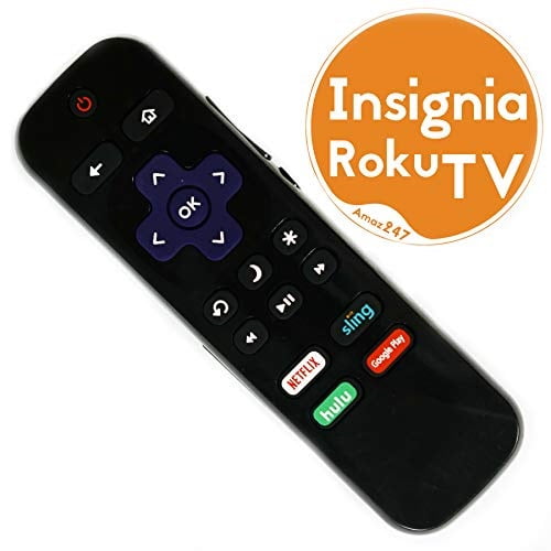 insignia roku tv replacement remote w/volume control and tv power