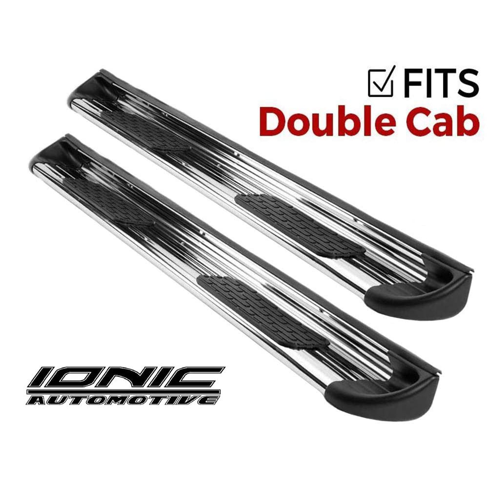 Ionic 7" Stainless Running Boards (fits) 2014-2018 Chevy Silverado GMC Sierra Double Cab Running Boards For A 2014 Chevy Silverado