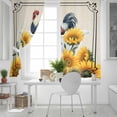 thumbnail image 5 of Bathing Roosters Blackout Curtains for Bedroom, Farmhouse Sunflower Vintage Burlap Thermal Insulated Kitchen Drapes with Grommets, Light Blocking Window Treatment, 2 Panels 42" x 45", 5 of 7
