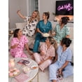thumbnail image 6 of DAKIMOE Silk Satin Pajamas Set for Women Two-Piece Short Sleeve Shirt with Long Pajama Pant Set Soft Button Down Loungewear Nightwear Pjs Sleepwear for Women, 6 of 10