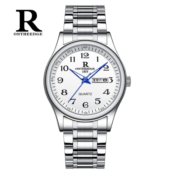 New large-number watch for men, featuring large-number display, waterproof, luminous, business-style and luxury men's wristwatch