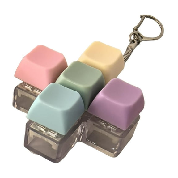JWQFBC Keyboard Fidget Keychain Sensory Toy Creative for Office Home Click Relaxing Toy 5 keys