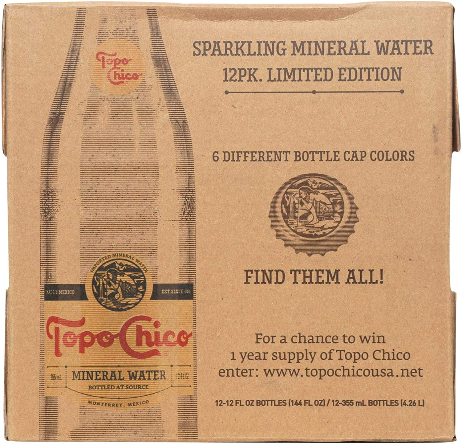 Topo Chico Mineral Water (Glass), 12Ounce (Pack of 12)