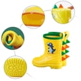 thumbnail image 5 of Rain Boots for Kids Waterproof Ankle Rubber Booties Cute Cartoon Dinosaur Lightweight Boys Girls Non Slip Rain Shoes for Outdoor School Hiking Pink 1.5 Big Kid, 5 of 5