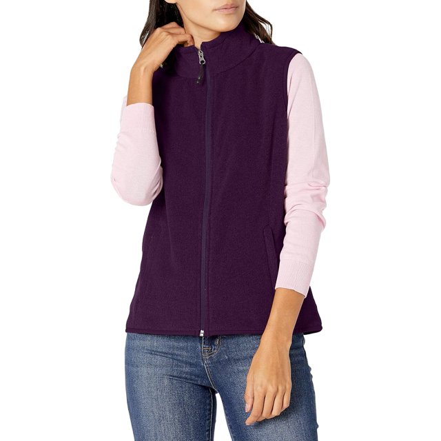 walmart Essentials Womens Classic-fit Sleeveless Polar Soft Fleece Vest