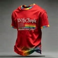 thumbnail image 2 of GrmtClth We the People Means Everyone Shirts for Men Pried Rainbow Flag Pattern Tops Equality Short Sleeves Tee Trendy Crew Neck Clothes Red S, 2 of 4