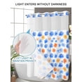 thumbnail image 4 of No Hook Cloth Fabric Shower Curtain with Snap in Liner, Blue Flower Waterproof Shower Curtains Set with See Through Top Window, Cartoon Daisy Garden Florals Watercolor Bath Curtains Shower 72"x72", 4 of 6