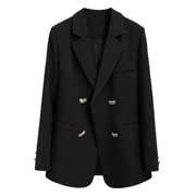 Casual Blazers for Women 2025 Long Sleeve Notch Lapel Collar Business Casual Work Office Jacket with Pockets