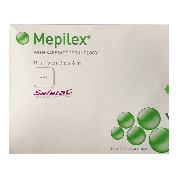 Molnlycke 294399 Mepilex Silicone Foam Dressing Without Border 6 in. x ...