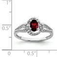 thumbnail image 3 of 925 Sterling Silver Polished Garnet and Diamond Ring Size 7 Ring for Women - .02 dwt .64 cwt, 3 of 5
