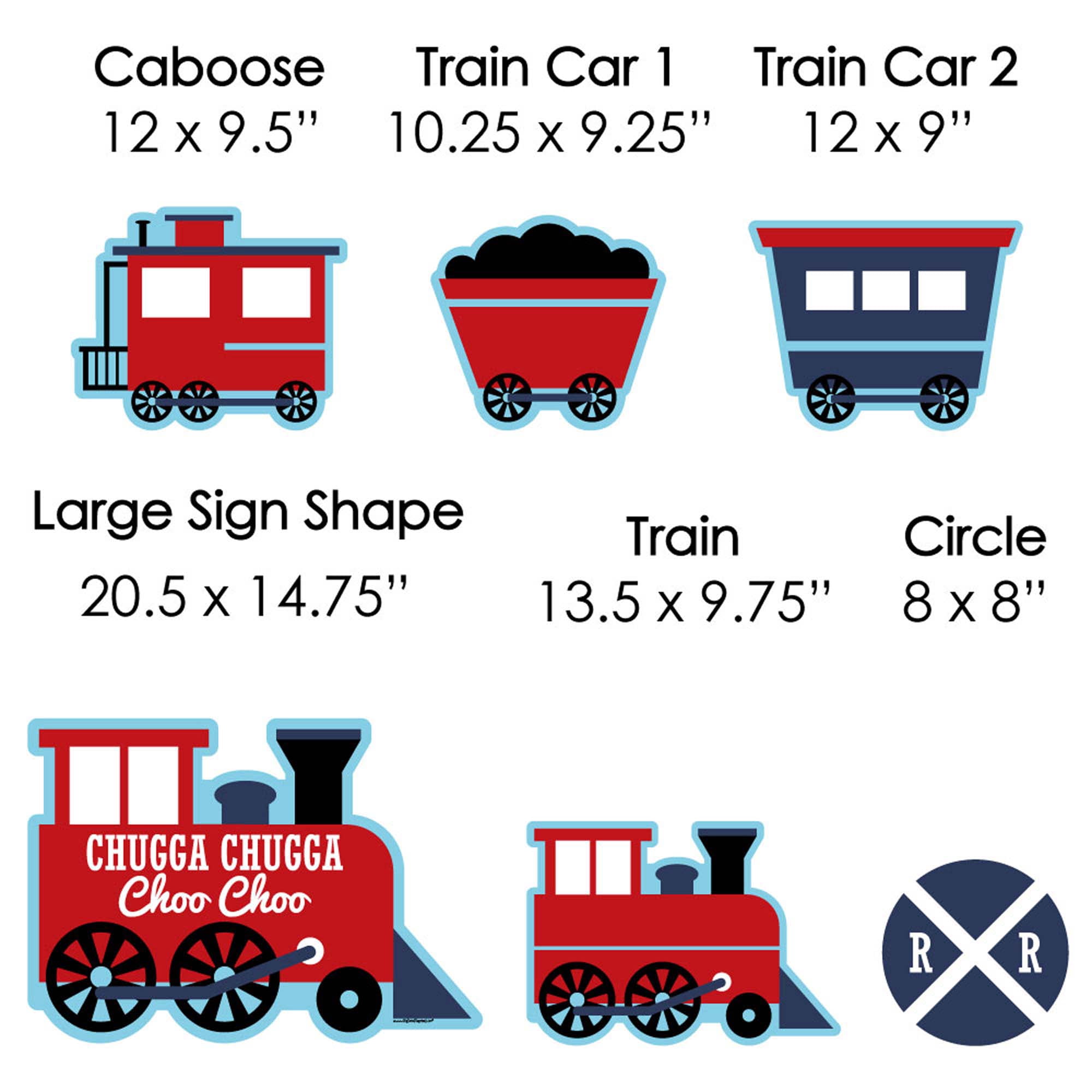 Big Dot of Happiness Railroad Party Crossing - Yard Sign & Outdoor Lawn Decorations - Steam Train Birthday Party or Baby Shower Yard Signs - Set of 8