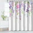 thumbnail image 2 of Floral Shower Curtain Purple Shower Curtains for Bathroom Pretty Mauve Lilac Lavender Weeping Flower Shower Curtains with 12 Hooks Decorative Floral Bathroom Decor, 72"x72", 2 of 6