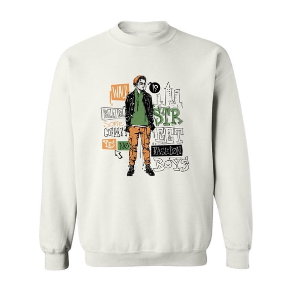 Stylish Boy Sketch Sweatshirt Men -Image by Shutterstock, Male Large