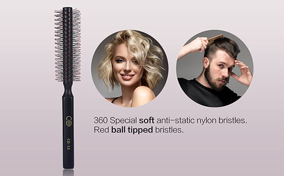 PERFEHAIR Kleine Runde Bürste Zum Föhnen – 3,3 Cm Durchmesser, Mit Nylon-Borsten, Metallkern, Für Kurze Haare, Volumen & Locken Bei Männern & Frauen