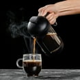 thumbnail image 3 of OVENTE French Press Coffee Maker 20 Ounce with Heat Resistant Borosilicate Glass & Stainless Steel 4-Level Filtration System, Portable Cold Brew Coffee Maker for Travel, Camping or Gift, Black FPB20B, 3 of 9