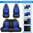 thumbnail image 6 of Car Seat Covers for Lexus 5-Seat Full Set, PU Leather Front Rear Auto Cushion Protector with Pillow for GS450h/ IS500/ LS460/ LS500/ LX570/ LX600 Black Blue, 6 of 14
