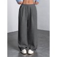 thumbnail image 5 of Women's Solid Corduroy Drapey Loose Wide Leg Casual Long Pants Gray XXL, 5 of 10