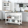 thumbnail image 2 of HOMCOM Kitchen Island with Stainless Steel Top, Open Shelves, and Drawers, White, 2 of 10