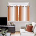 thumbnail image 5 of Orange White Ombre Kitchen Curtains Short 54 Inch Length, Farmhouse Country Minimalist Art Grommet Top Bedroom Living Room Curtains, Light Filtering Cafe Curtain Drapes 2 Panels Set 84''x54'', 5 of 9