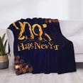 thumbnail image 3 of Yiaed 2025 Happy New Year 3 Print Blanket Throw Blanket Soft Cozy Flannel Blanket for Home Bed Sofa Couch Chair-50"x40", 3 of 6