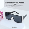 thumbnail image 2 of Gafas de sol cuadradas de gran tamaño para mujer y hombre, de una sola pieza, 2 of 3