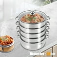 thumbnail image 4 of 1*5-Tier Stainless Steel Steamer, Suitable for Steaming and Cooking Fish, Shrimp, Crab, Rice, Vegetables, Steamed Buns, Maximum Loading-bearing Capacity ( Each Tier): 15kg/33.06lbs, 4 of 10