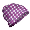 thumbnail image 1 of Abstract Unisex Beanie, Repetitive Purple Rounds, Hiking Outdoors, Purple White, by Ambesonne, 1 of 1