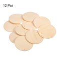 thumbnail image 3 of Unique Bargains Disques Ronds en Bois, Lot de 12 50 mm - Bûches Cercles en Bois Non Fini avec Trous pour Accessoires de Bijoux Bricolage, 3 of 5