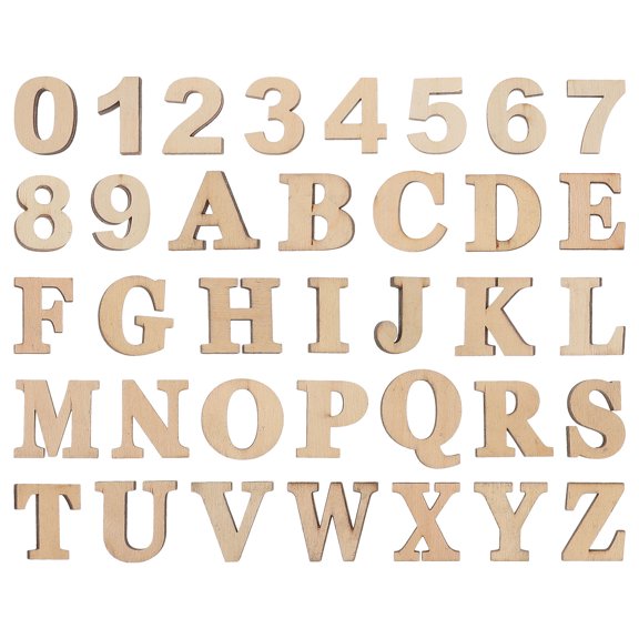 Raindrops 36Pcs Miniature Wooden Alphabet Letters Small Wood Numbers for Scrapbooking DIY Crafts