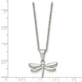 thumbnail image 2 of Stainless Steel Polished Dragonfly Necklace 22 Inch 22.25mm Wide Pendant Necklace for Women, 2 of 2