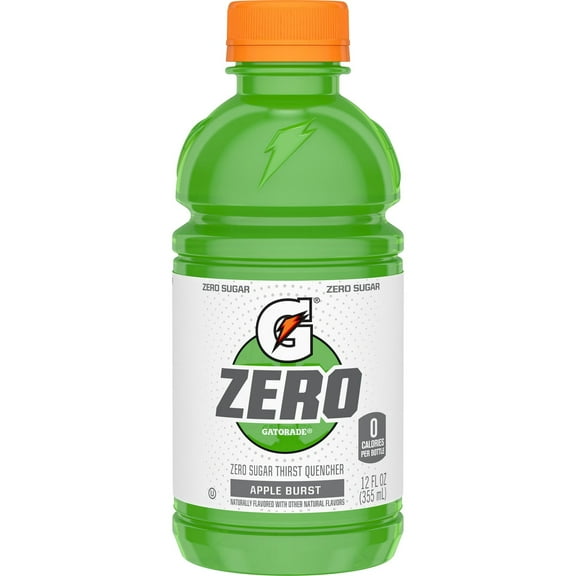 Gatorade Zero Sugar Thirst Quencher Apple Burst Sports Drinks, 12 fl oz, 1 Count Bottles