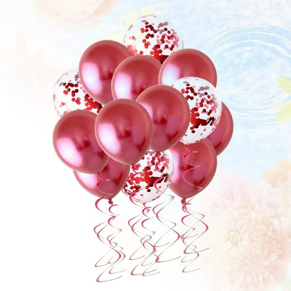KALLORY 50 Pcs Balloon Decorations for Weddings Latex Balloons Round Red Wine Rose Gold 12 Inch