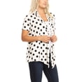 thumbnail image 2 of Women's Polka Dot Print Cardigan – Short Sleeve Open Front Style (S-3X), 2 of 5