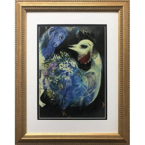 Marc Chagall "Flowers and Feathers" New CUSTOM FRAMED Art Generic