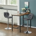 thumbnail image 3 of Topeakmart 2pcs Adjustable PU Leather Swivel Bar Stools with Backrest, Gray, 3 of 11