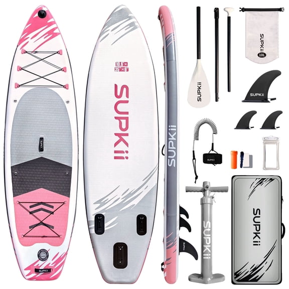 SUPKii 35'' Ultra Wide Inflatable Paddle Board, 480lbs Capacity SUP Board with Premium Paddle Board Accessories, Complete Paddleboard Kit