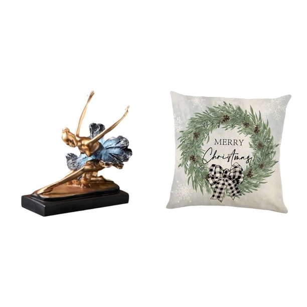 Figura Decorativa De Bailarina De Ballet, Estatua De Bailarina, Regalo De Escritorio, Figura Para Chimenea, Decoración De Restaurante, Cojín Navideño De Poliéster De 45 X 45 Cm, Funda Para